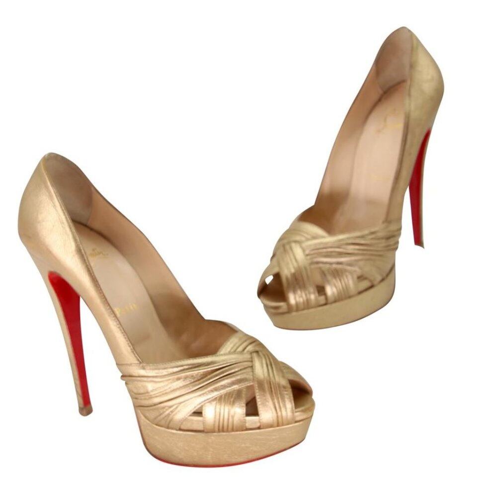 Christian Louboutin 150 Heel 39.5 Lambskin Leather Pumps CL-1110P-0006
